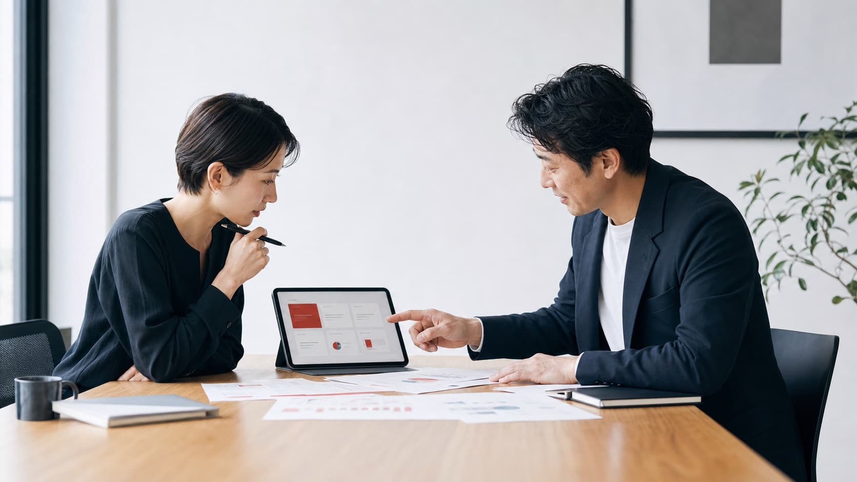社員がAI回答を確認して行動するイメージ